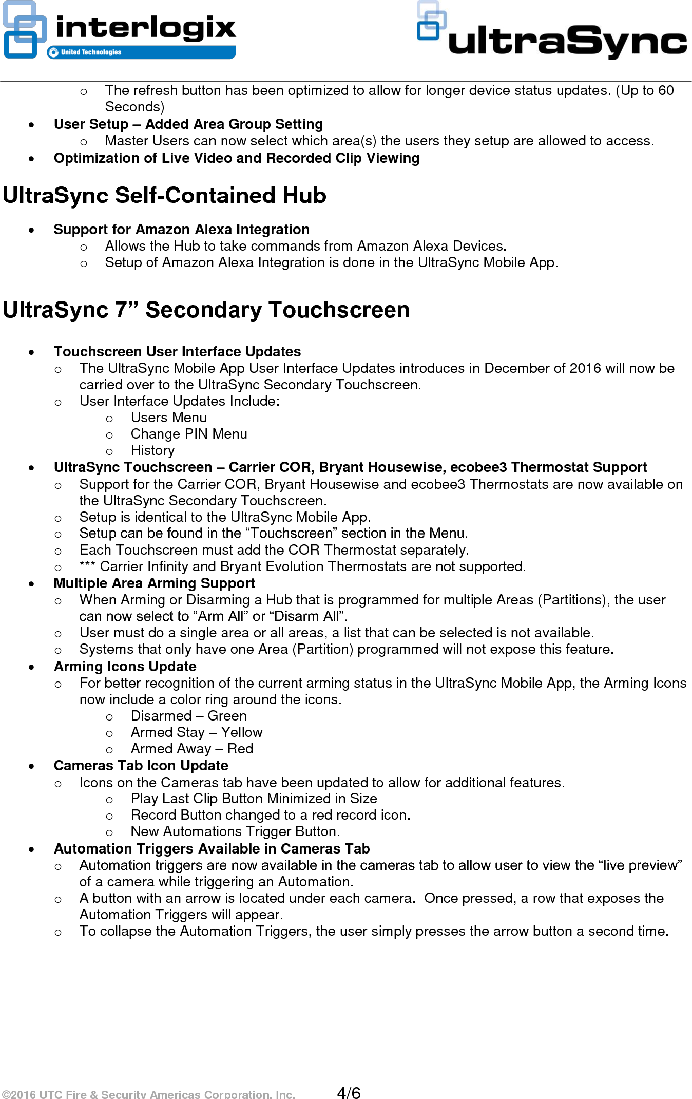 Page 4 of 6 - InterLogix Ultrasync-3.1-Service-Release-Notes UltraSec Release Note User Manual