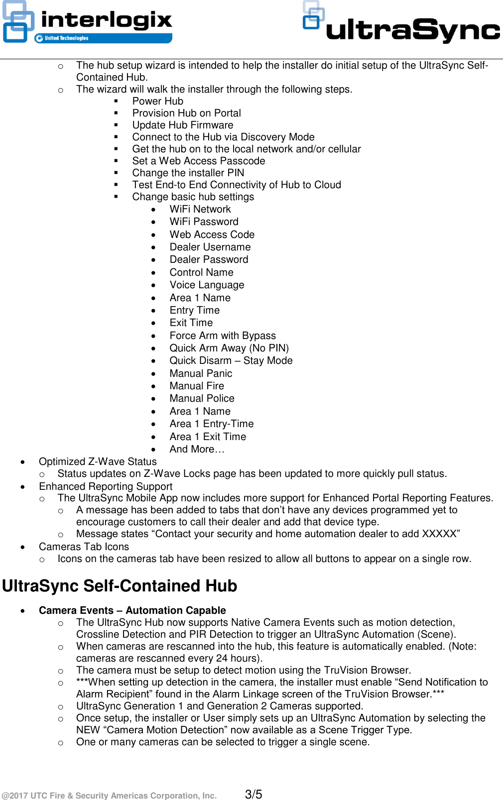 Page 3 of 5 - InterLogix Ultrasync-3.2-Service-Release-Notes UltraSec Release Note User Manual