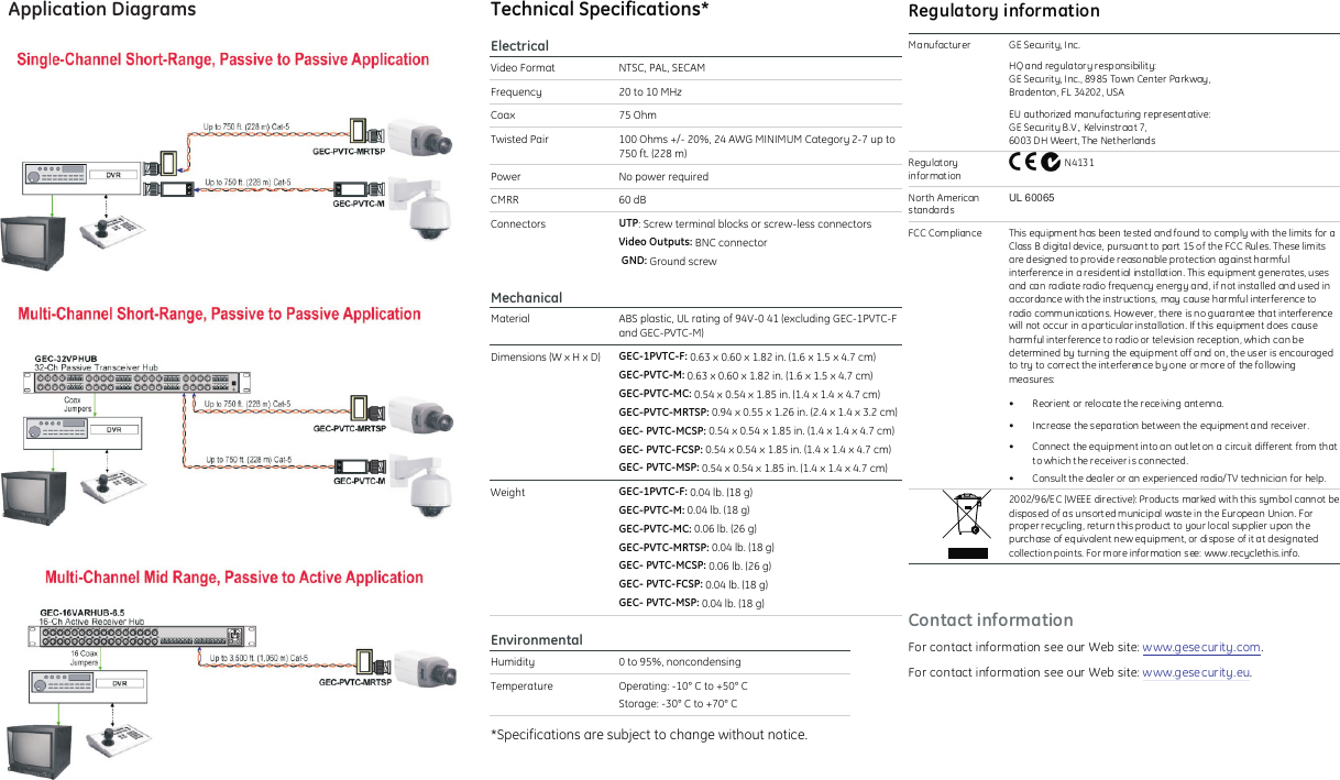 1069687 R1.1 Single Channel Passive Transceiver Hub Installation Sheet ...