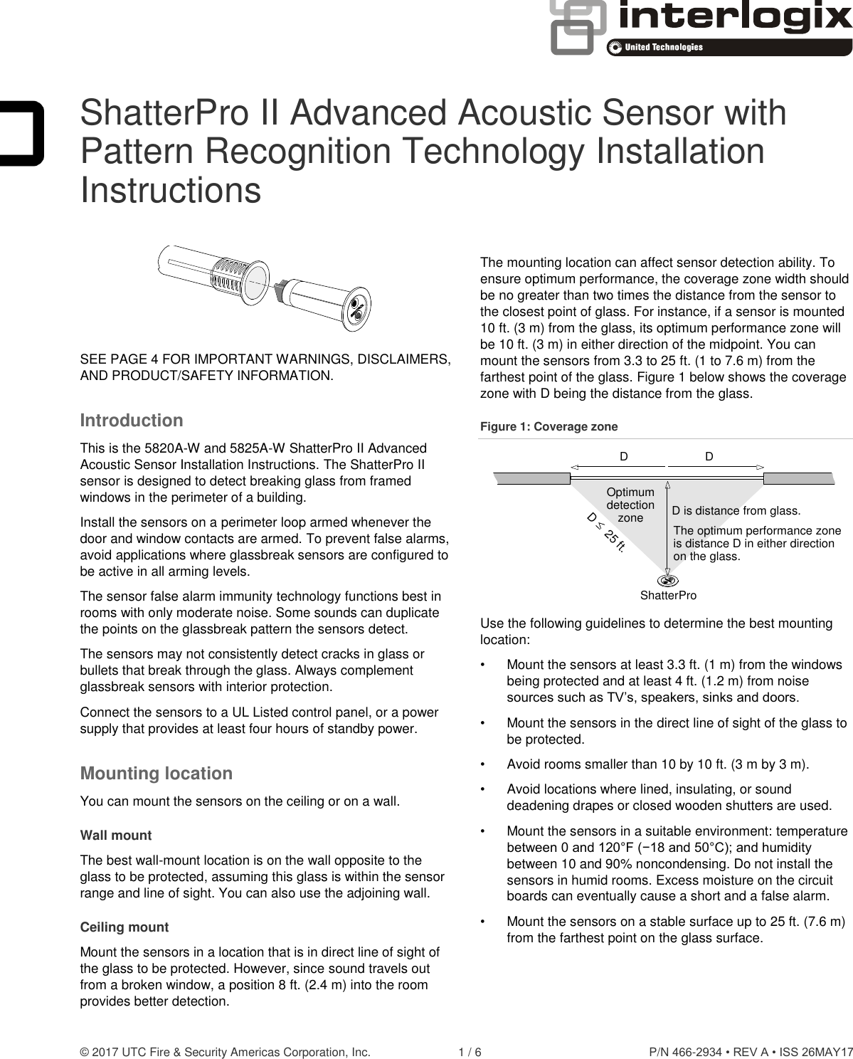 ShatterPro II Advanced Acoustic Sensor With Pattern Recognition