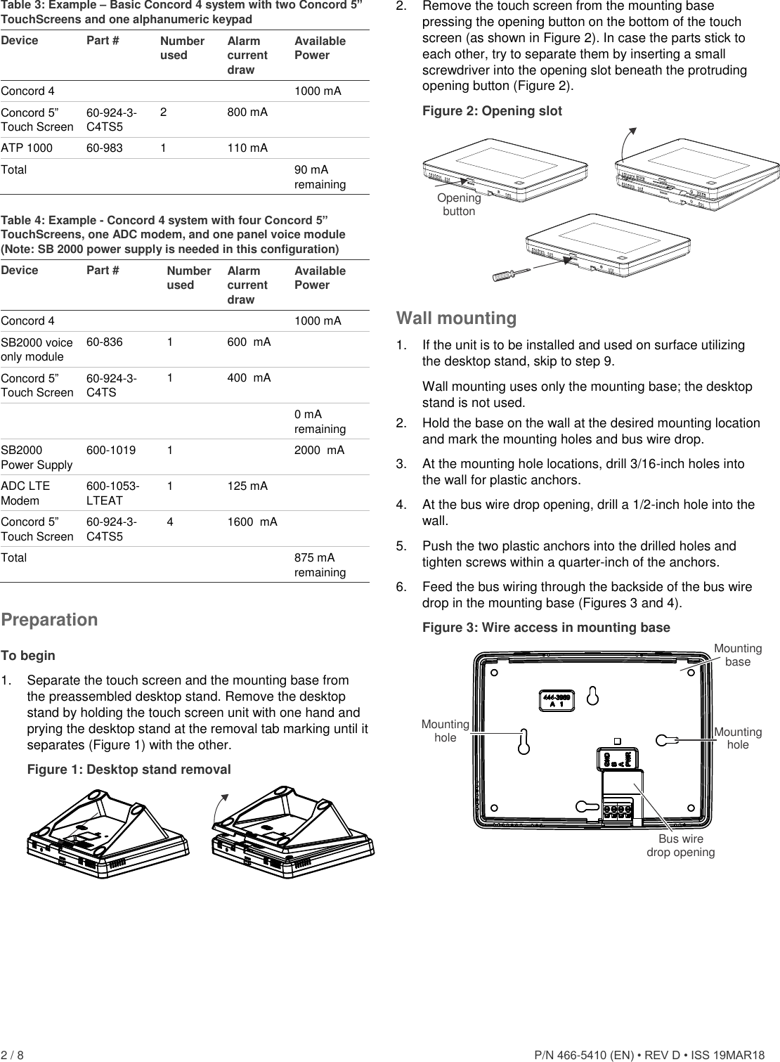 Page 2 of 8 - Concord 5” TouchScreen Installation Sheet  466-5410-revd-concord-5-touch-screen-install-sheet