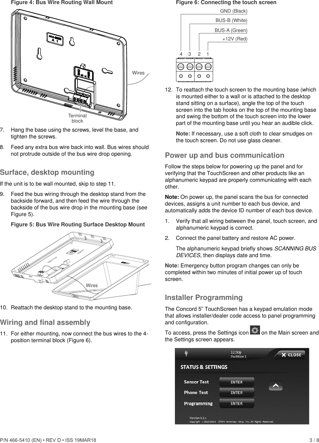 Page 3 of 8 - Concord 5” TouchScreen Installation Sheet  466-5410-revd-concord-5-touch-screen-install-sheet