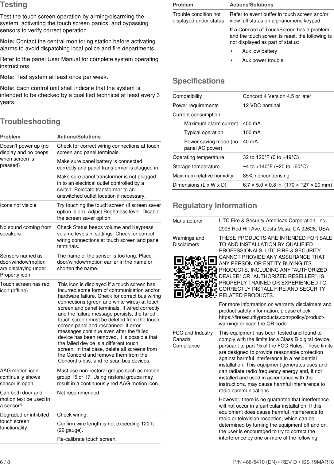 Page 6 of 8 - Concord 5” TouchScreen Installation Sheet  466-5410-revd-concord-5-touch-screen-install-sheet