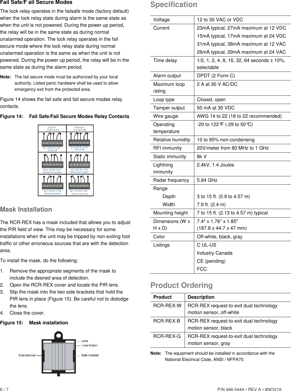 Page 6 of 7 - 9-XXX Name Installation Sheet 466-5444-a-interlogix Rcr Rex Install-guide