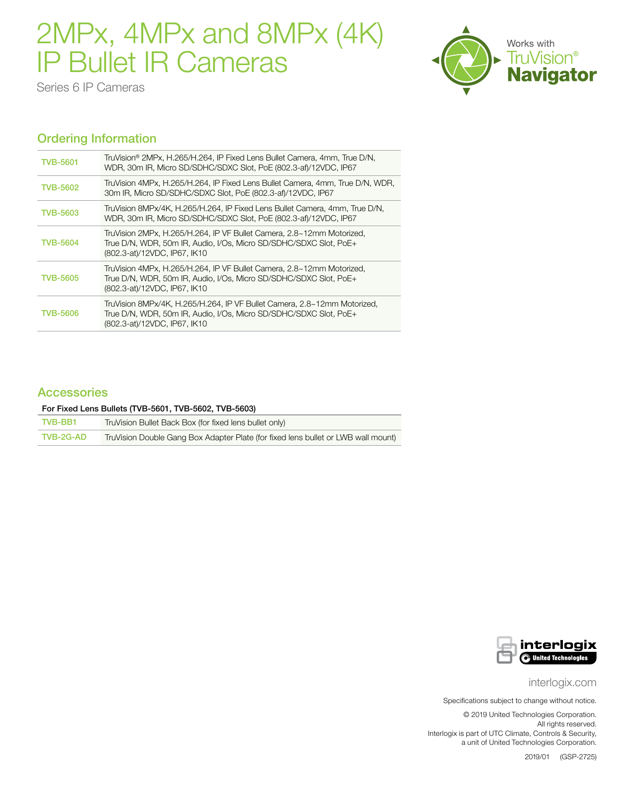 Page 4 of 4 - Data Sheet -- M5 Enclosure For Picture Perfect & Secure  Gsp-2725-series-6-bullet-data-sheet-web