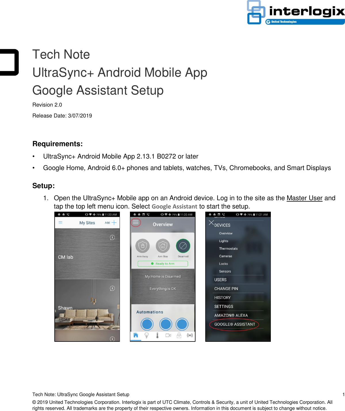 Page 1 of 5 - Tech-note-ultrasync-google-assistant-setup V2