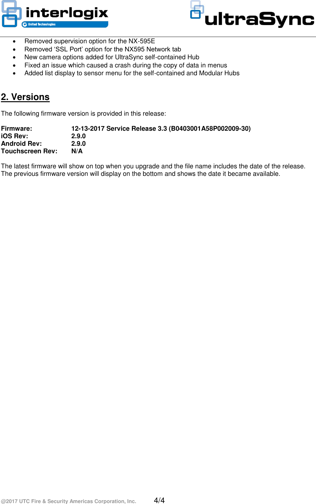 Page 4 of 4 - UltraSec Release Note Ultrasync-3.3-service-release-notes
