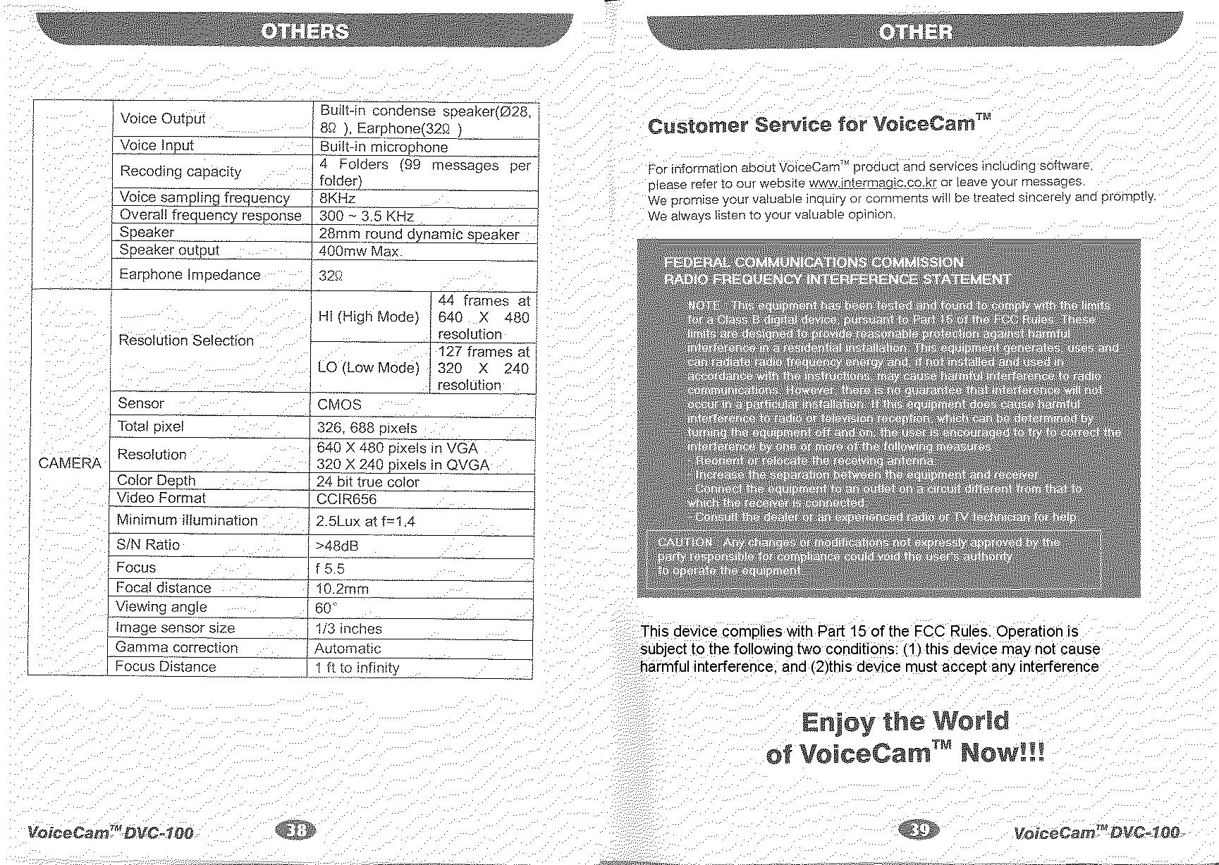 Digital Voice Camera User Manual