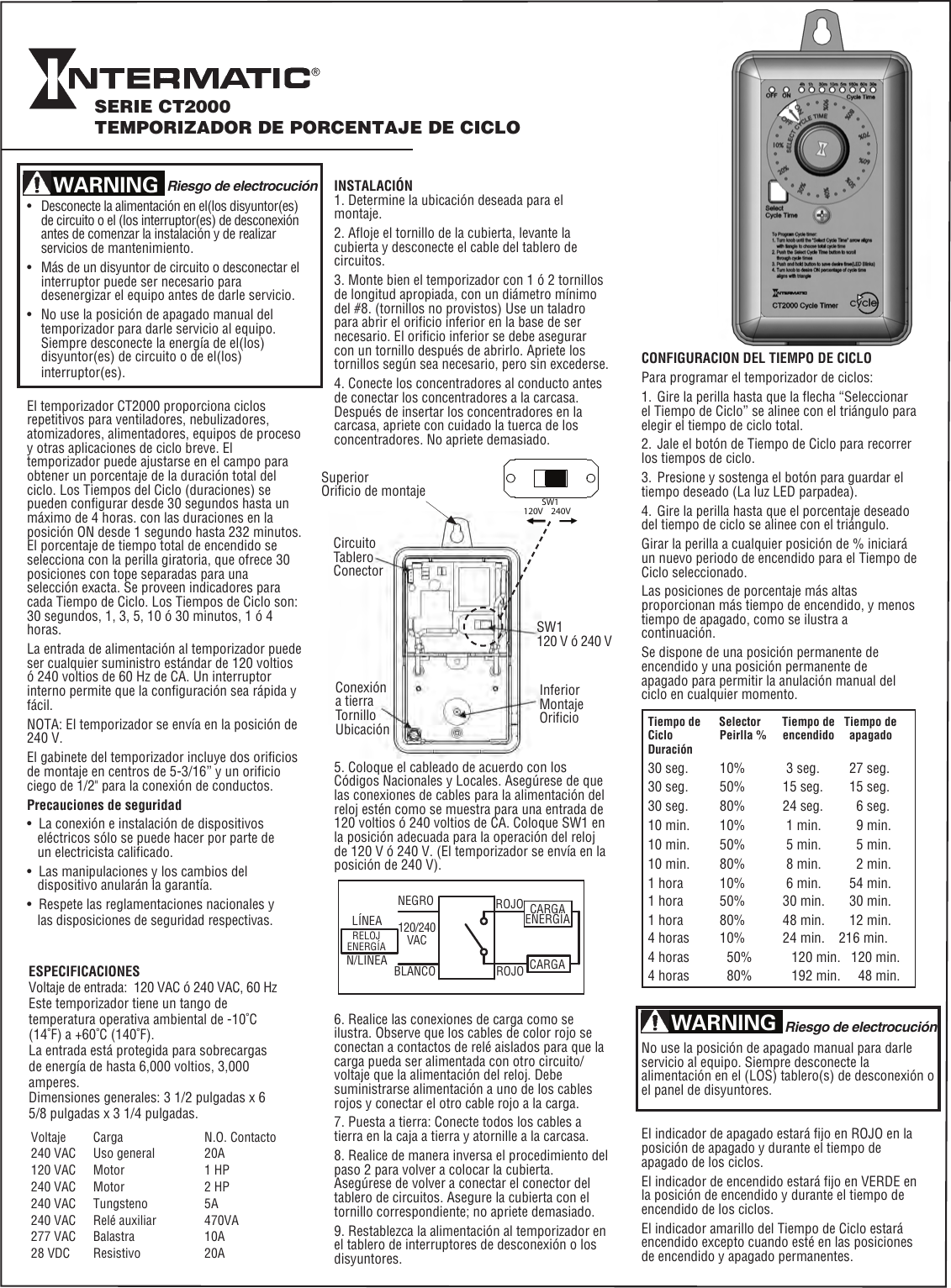 Page 2 of 4 - Intermatic Intermatic-Ct2000-Instructions-Owner-S-Manual