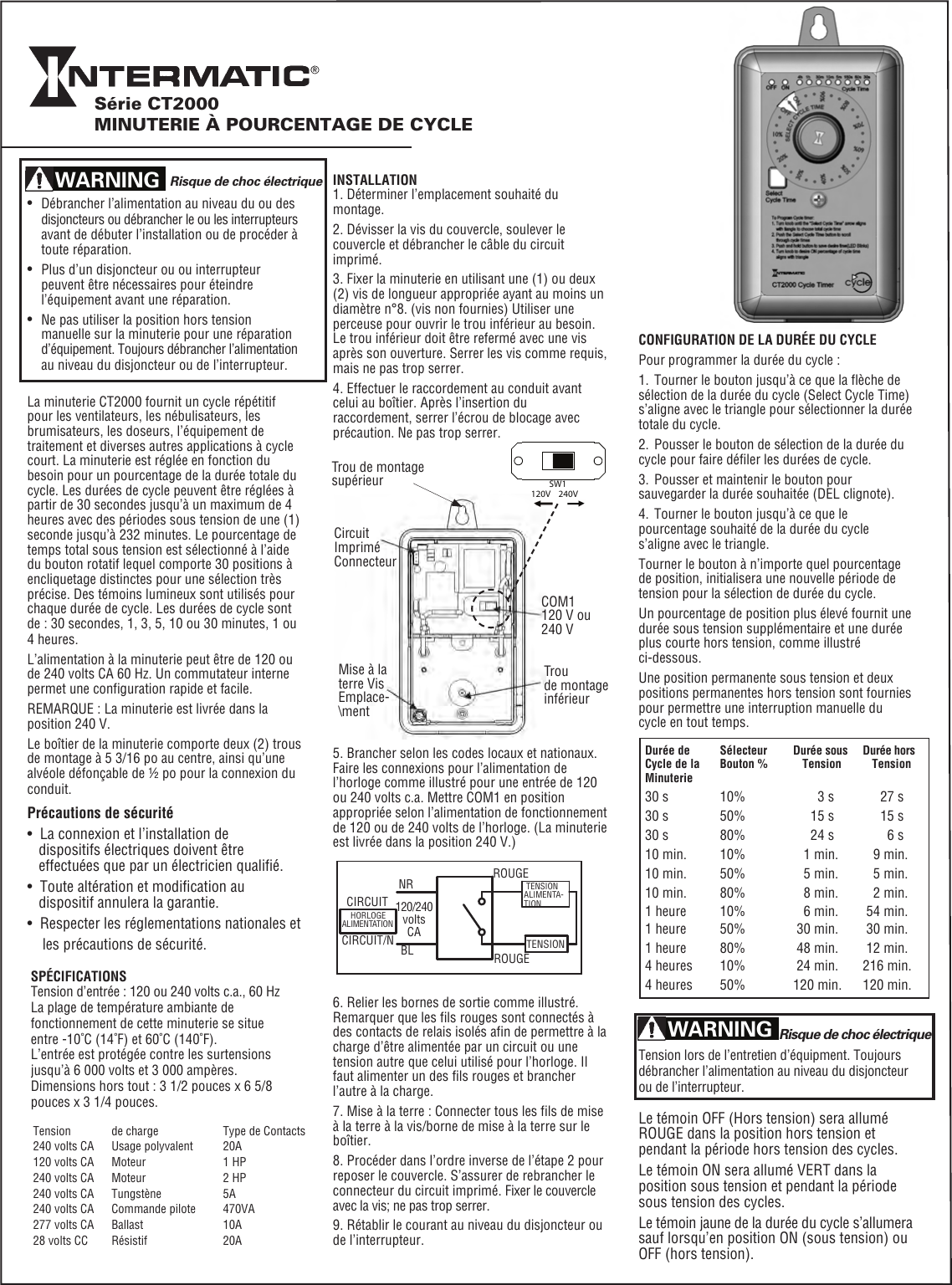 Page 3 of 4 - Intermatic Intermatic-Ct2000-Instructions-Owner-S-Manual