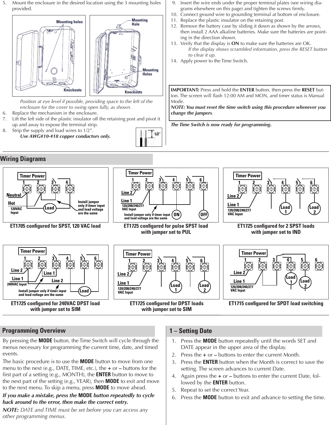 Page 2 of 4 - Intermatic Intermatic-Et1705C-Instructions-Owner-S-Manual