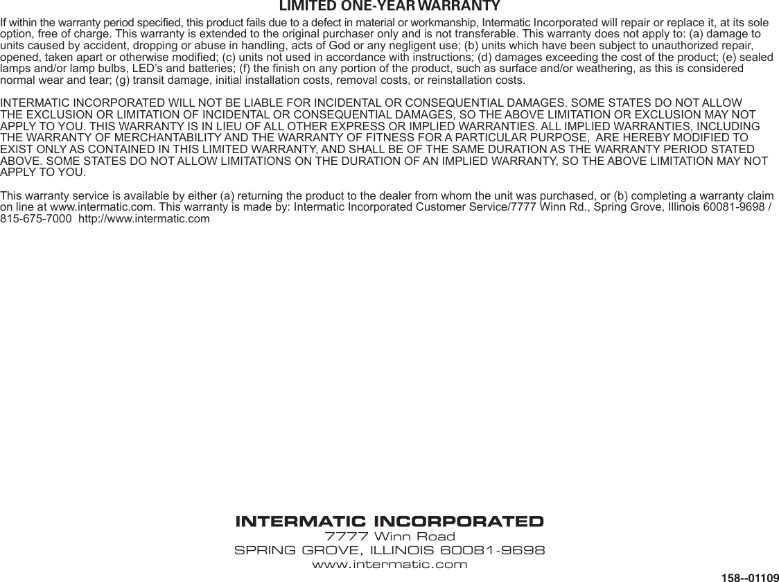 Page 8 of 8 - Intermatic Intermatic-Et8415Cr-Instructions-Owner-S-Manual