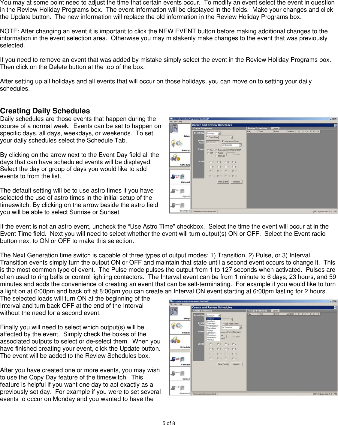 Page 5 of 8 - Intermatic Intermatic-Next-Generation-Software-User-Guide-Owner-S-Manual - NextGen Software Manual