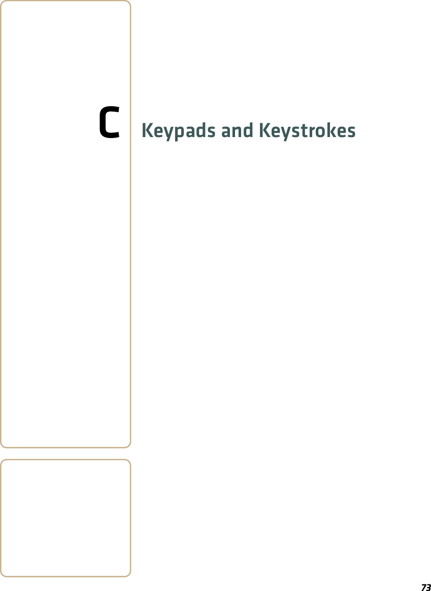 73CKeypads and Keystrokes