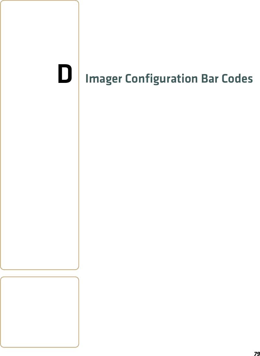 79DImager Configuration Bar Codes