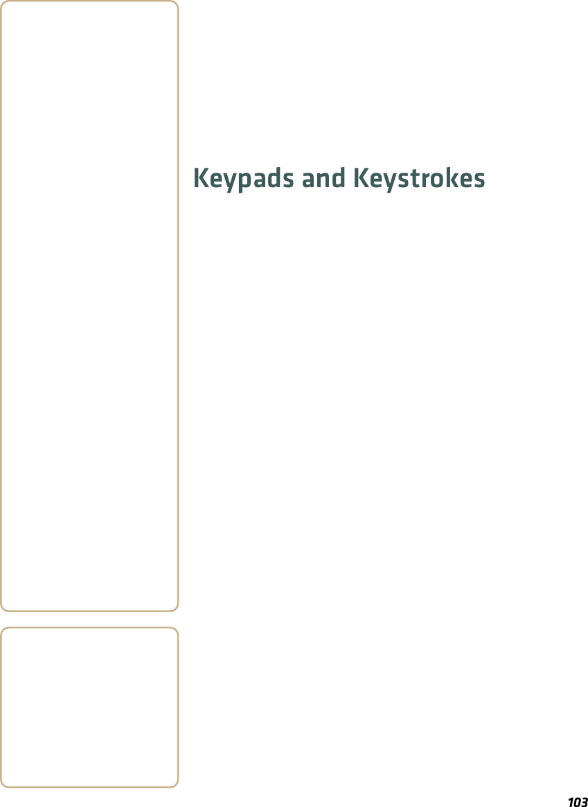 103Keypads and Keystrokes