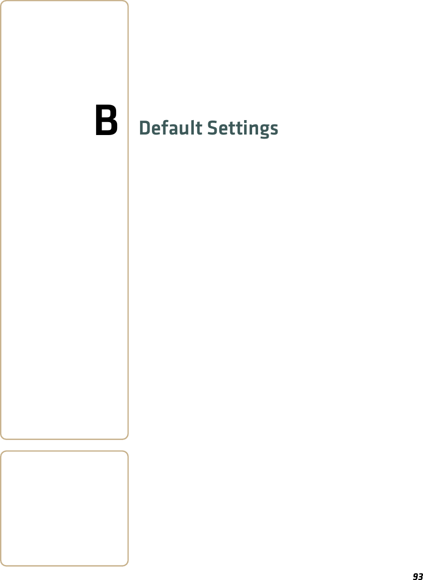 93BDefault Settings