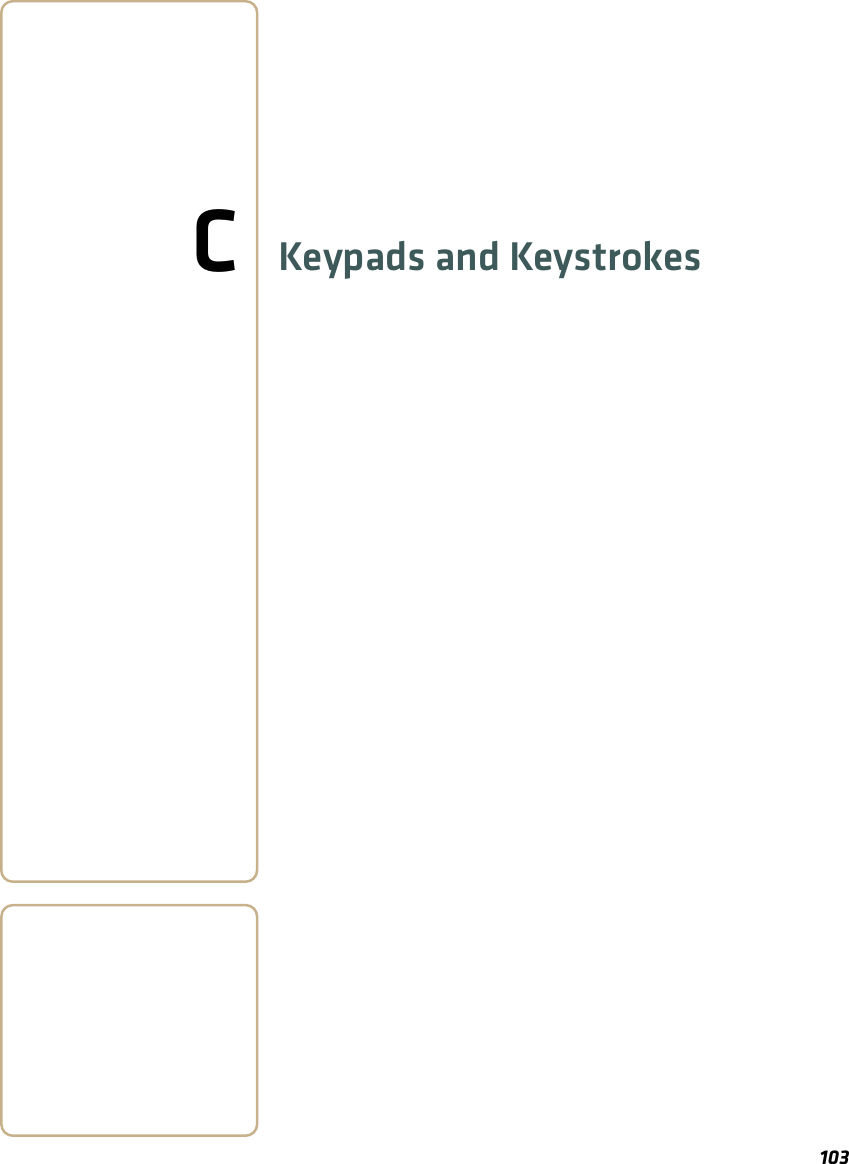 103CKeypads and Keystrokes