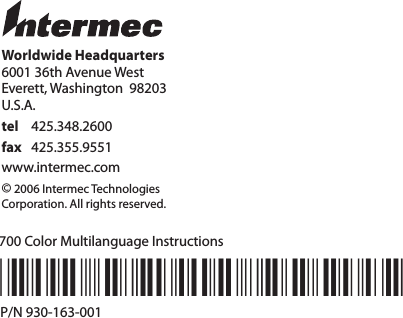 Page 6 of Intermec Technologies MC75 MC75 User Manual 700 Color  QSG