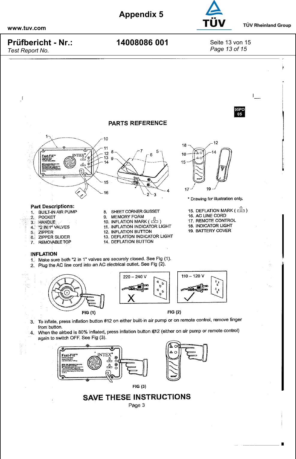      www.tuv.com  Appendix 5 Pr&uuml;fbericht - Nr.: Test Report No. 14008086 001  Seite 13 von 15 Page 13 of 15     