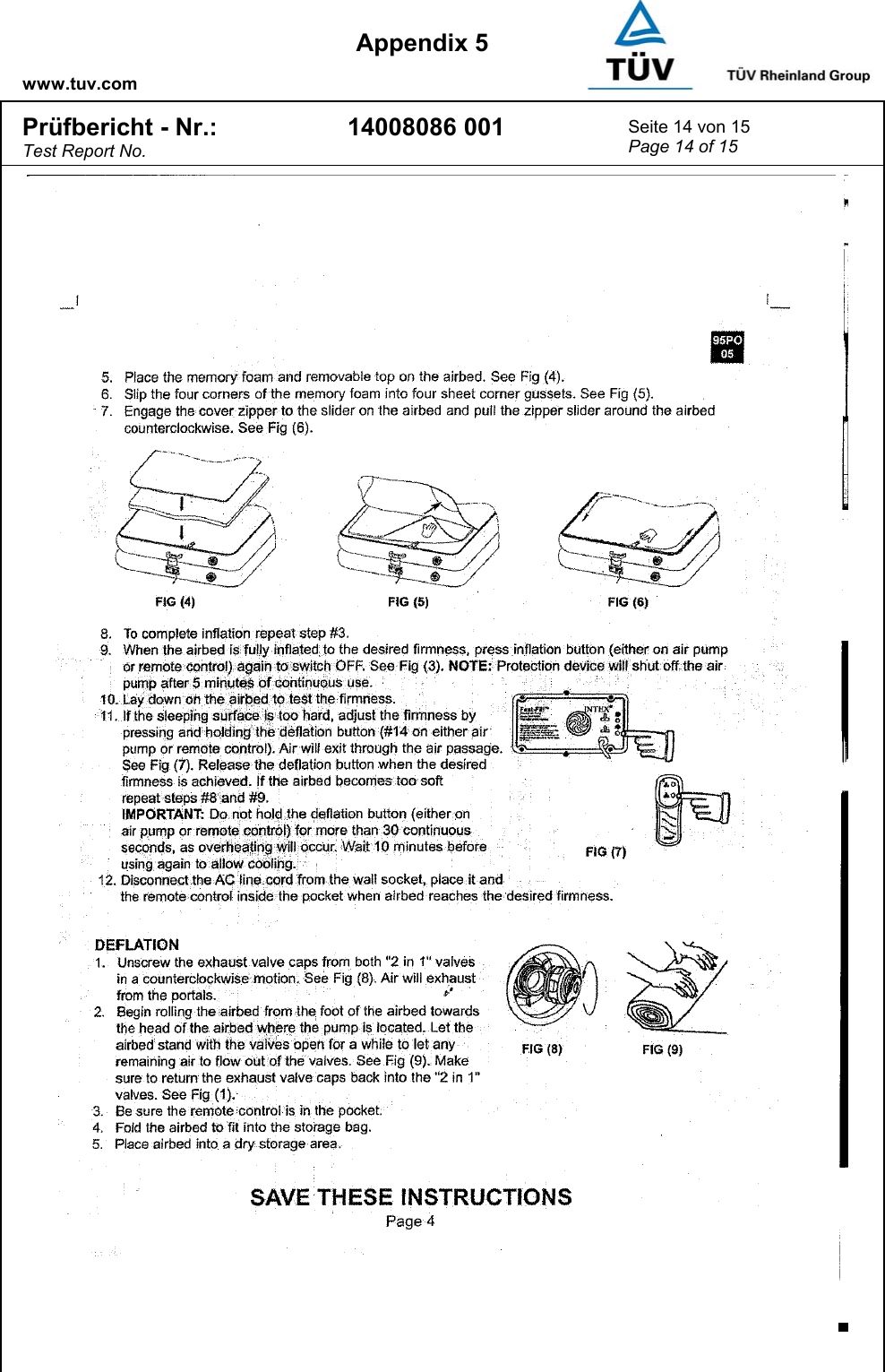      www.tuv.com  Appendix 5 Pr&uuml;fbericht - Nr.: Test Report No. 14008086 001  Seite 14 von 15 Page 14 of 15     