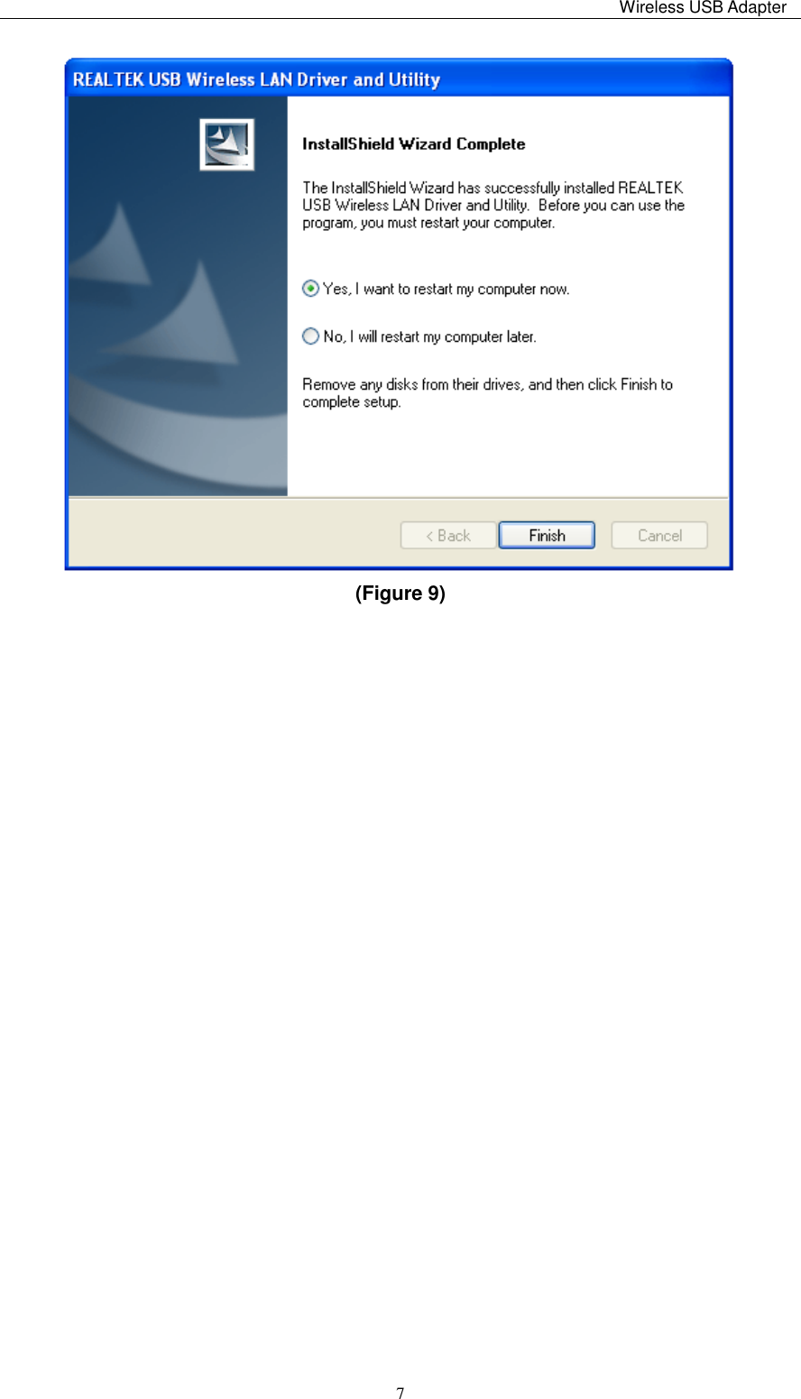                                                                                                                                                 Wireless USB Adapter   7 (Figure 9)                        