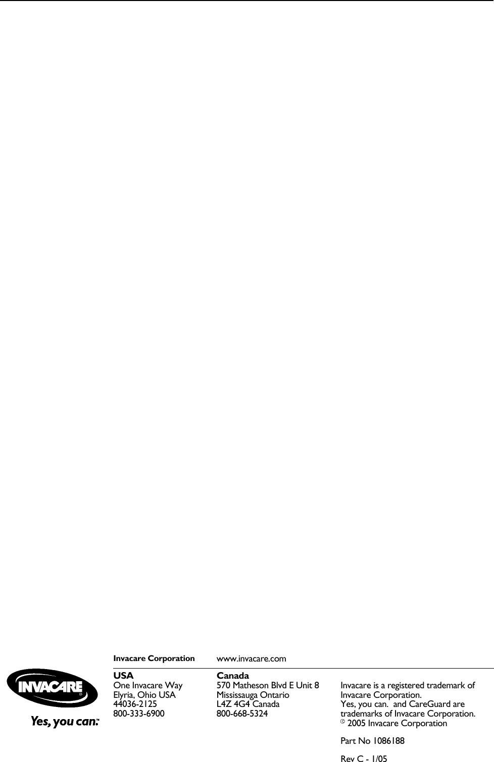 Page 12 of 12 - Invacare Invacare-1036900-Users-Manual- 1086188C  Invacare-1036900-users-manual