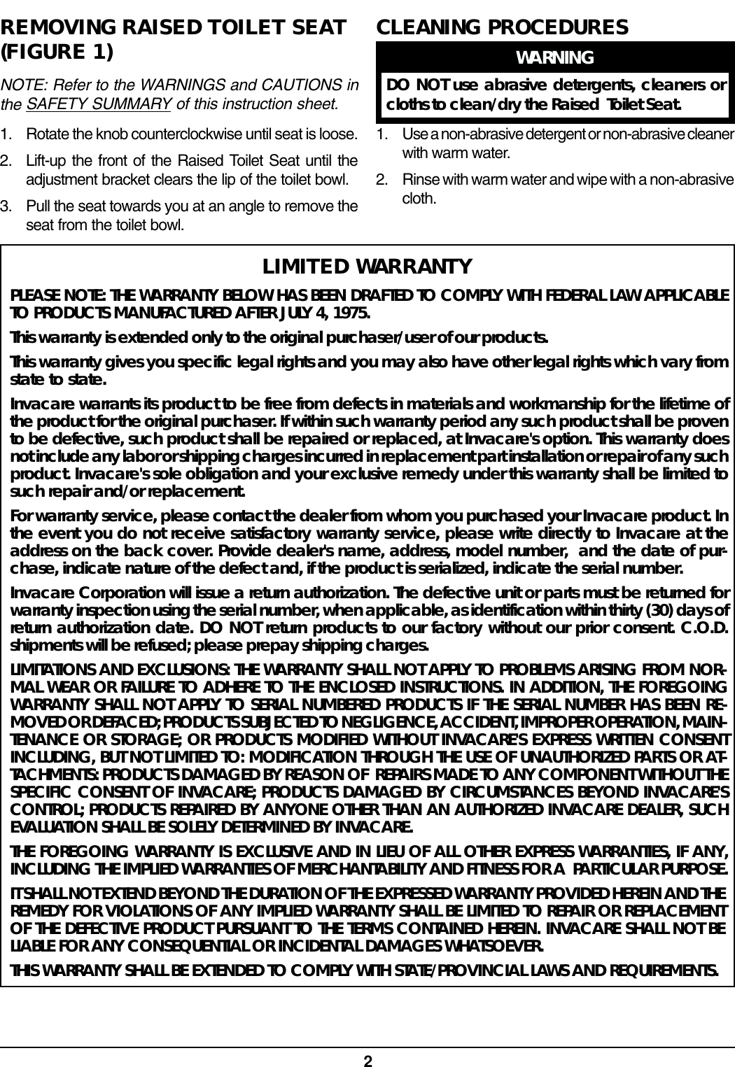 Page 2 of 8 - Invacare Invacare-1391Ap-Users-Manual- 1087195 Invacare-1391ap-users-manual