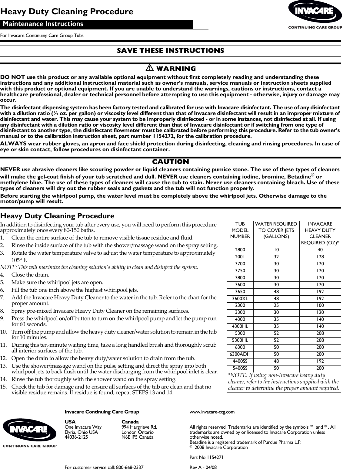 Page 1 of 1 - Invacare Invacare-2001-Users-Manual- 1154271A  Invacare-2001-users-manual