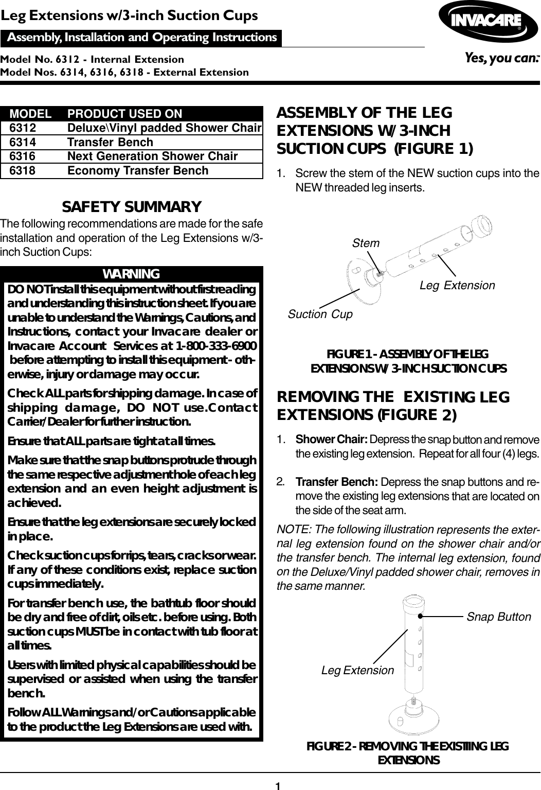 Page 1 of 4 - Invacare Invacare-6312-Users-Manual- 1070889  Invacare-6312-users-manual
