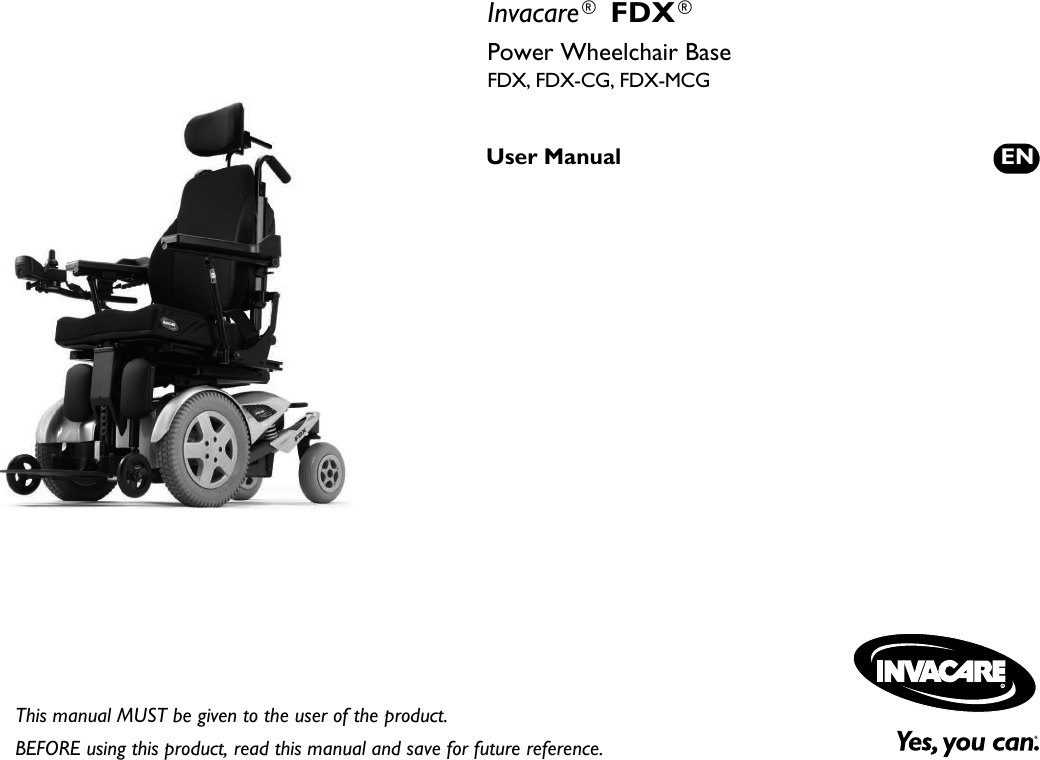 Invacare Mobility Aid Fdx Users Manual 1163181D