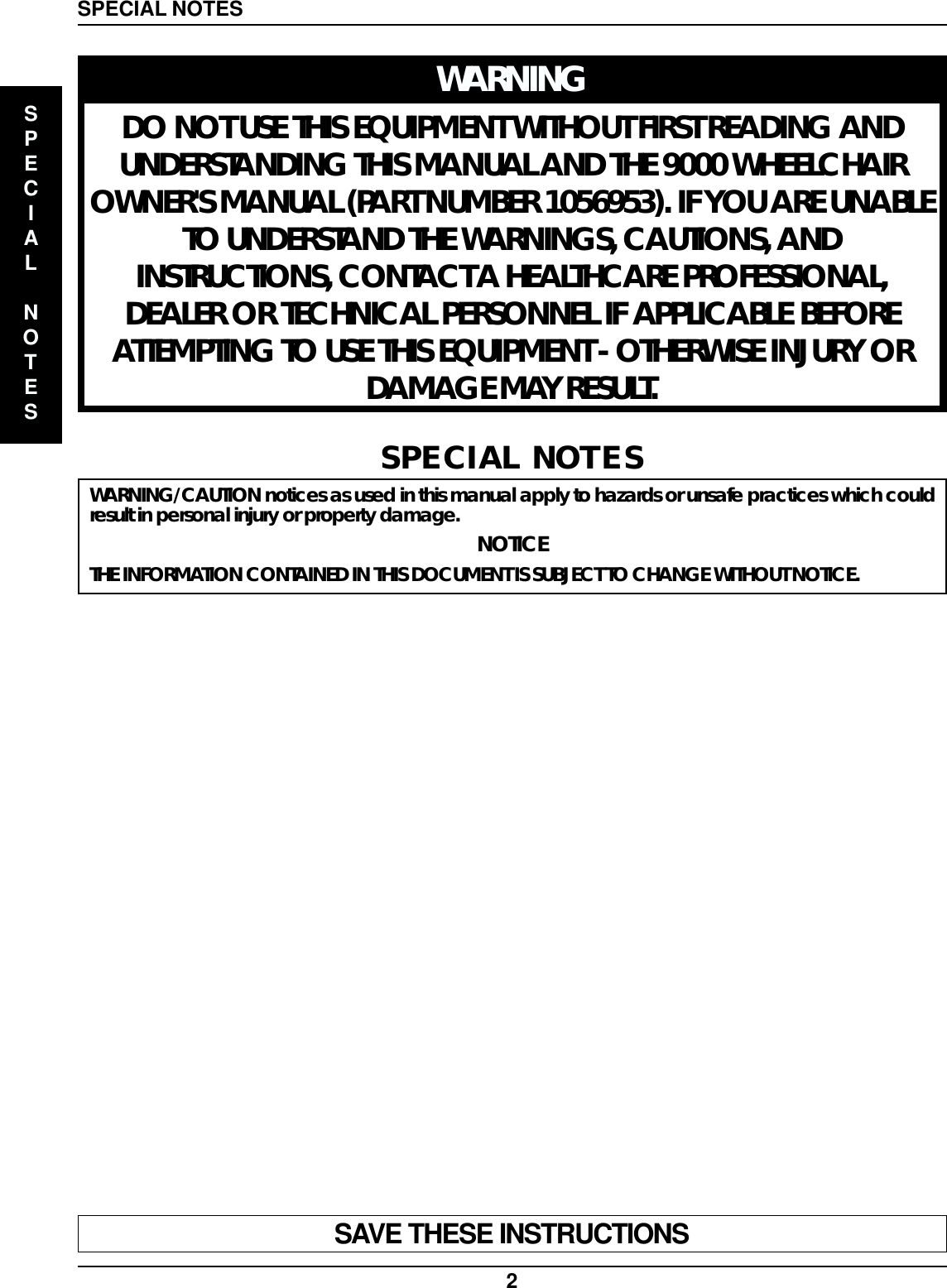 Page 2 of 8 - Invacare Invacare-Invacare-Wheelchair-9000-Wheelchairs-Users-Manual- 1087717  Invacare-invacare-wheelchair-9000-wheelchairs-users-manual