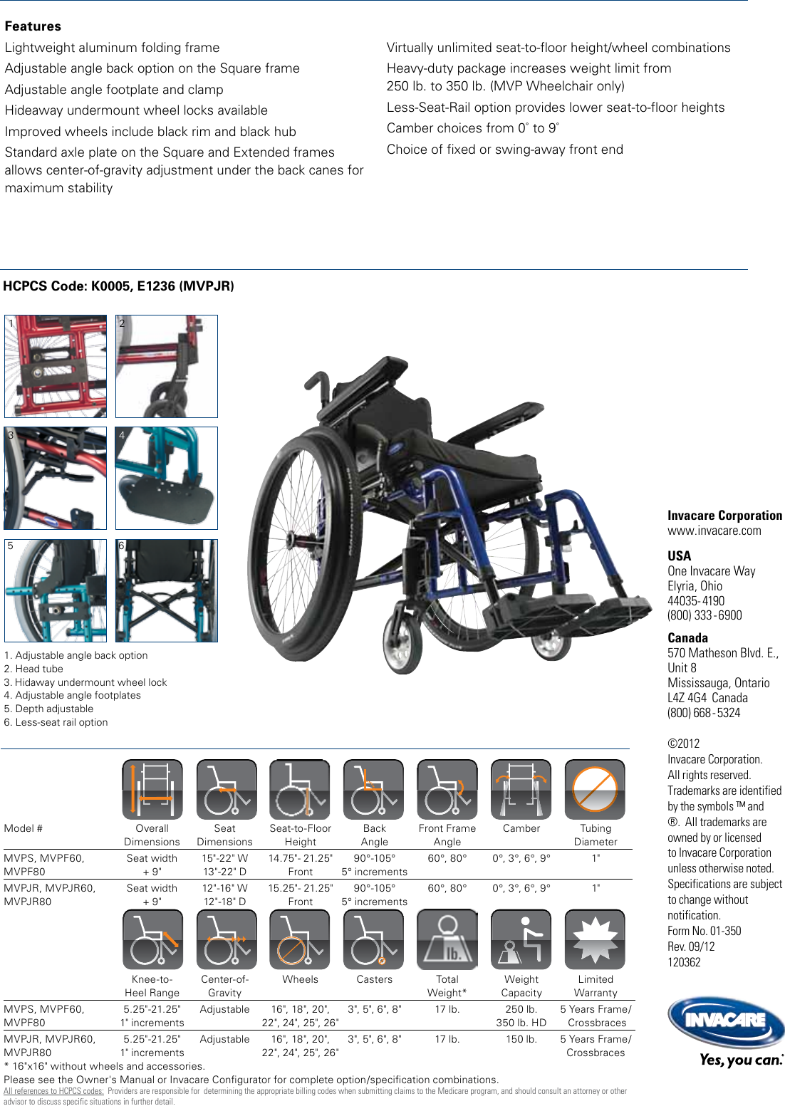 Page 2 of 2 - Invacare Invacare-Invacare-Wheelchair-Mvpf60-Users-Manual-  Invacare-invacare-wheelchair-mvpf60-users-manual