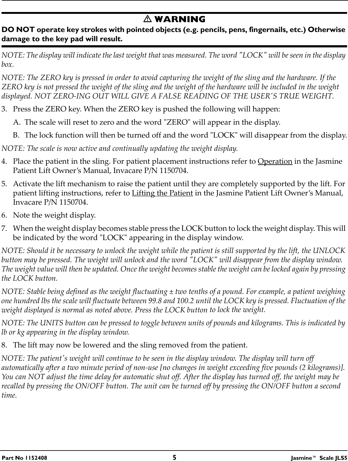 Page 5 of 8 - Invacare Invacare-Jasmine-Jls5-Users-Manual- 1152408B  Invacare-jasmine-jls5-users-manual
