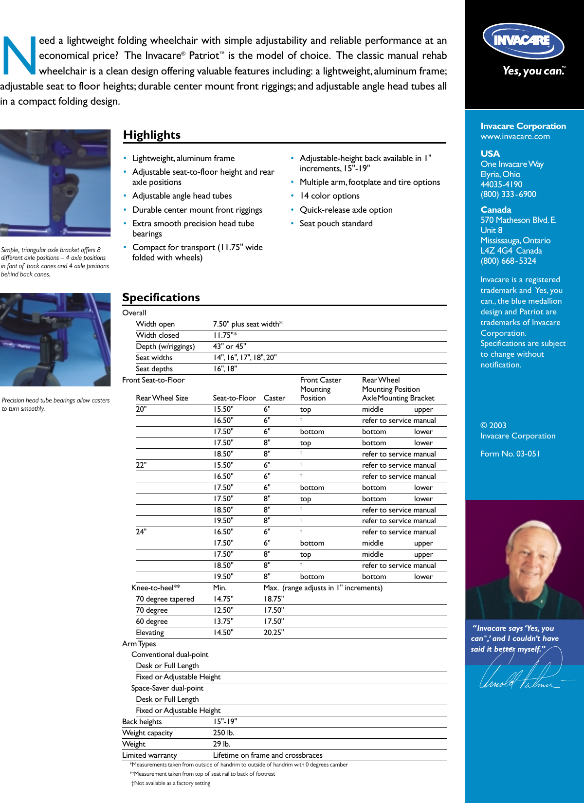Page 2 of 2 - Invacare Invacare-Patriot-Wheelchair-Users-Manual- A1262  Invacare-patriot-wheelchair-users-manual