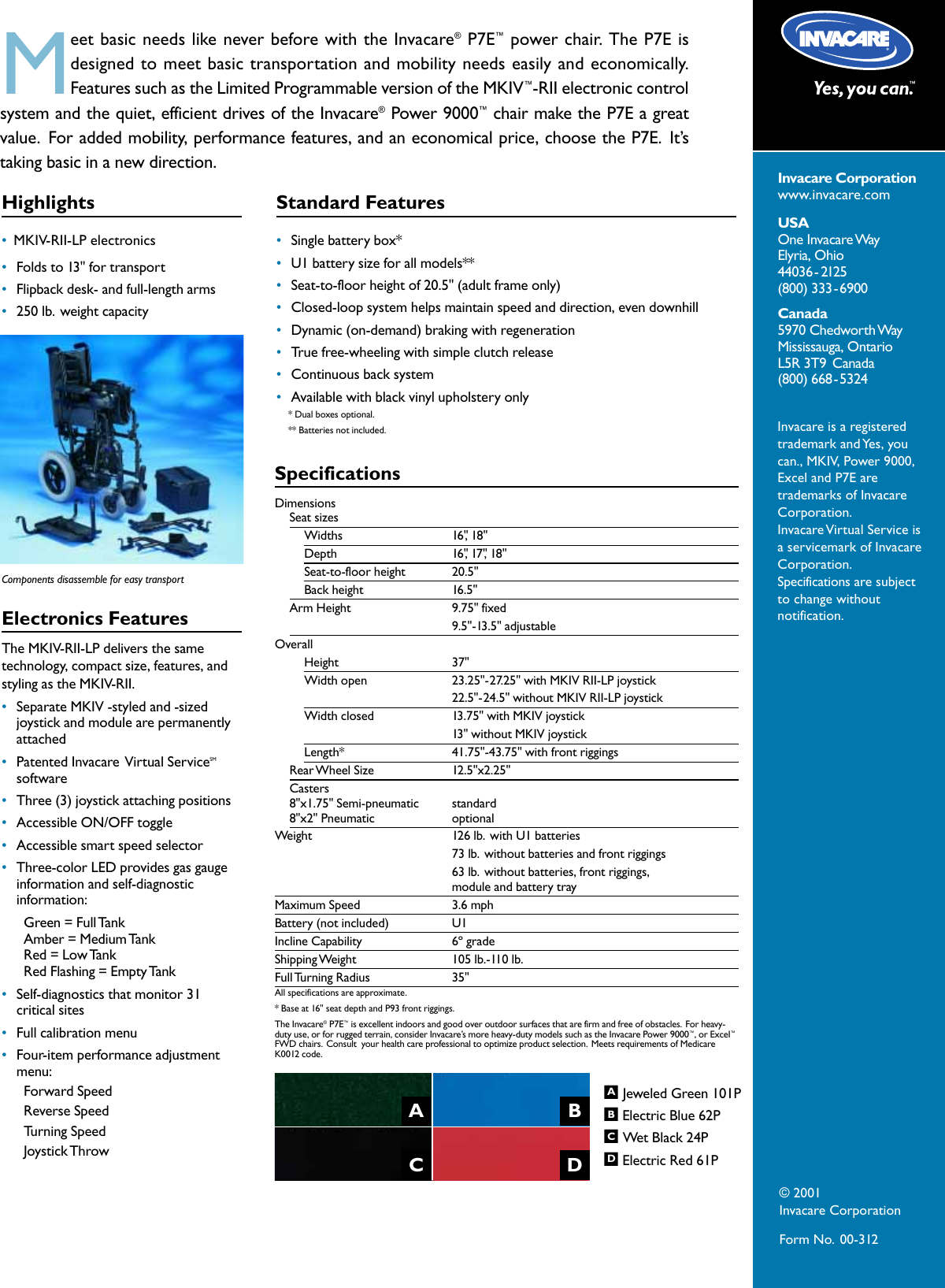 Page 1 of 2 - Invacare Invacare-Power-Wheel-Chair-P7E-Users-Manual- A0539  Invacare-power-wheel-chair-p7e-users-manual