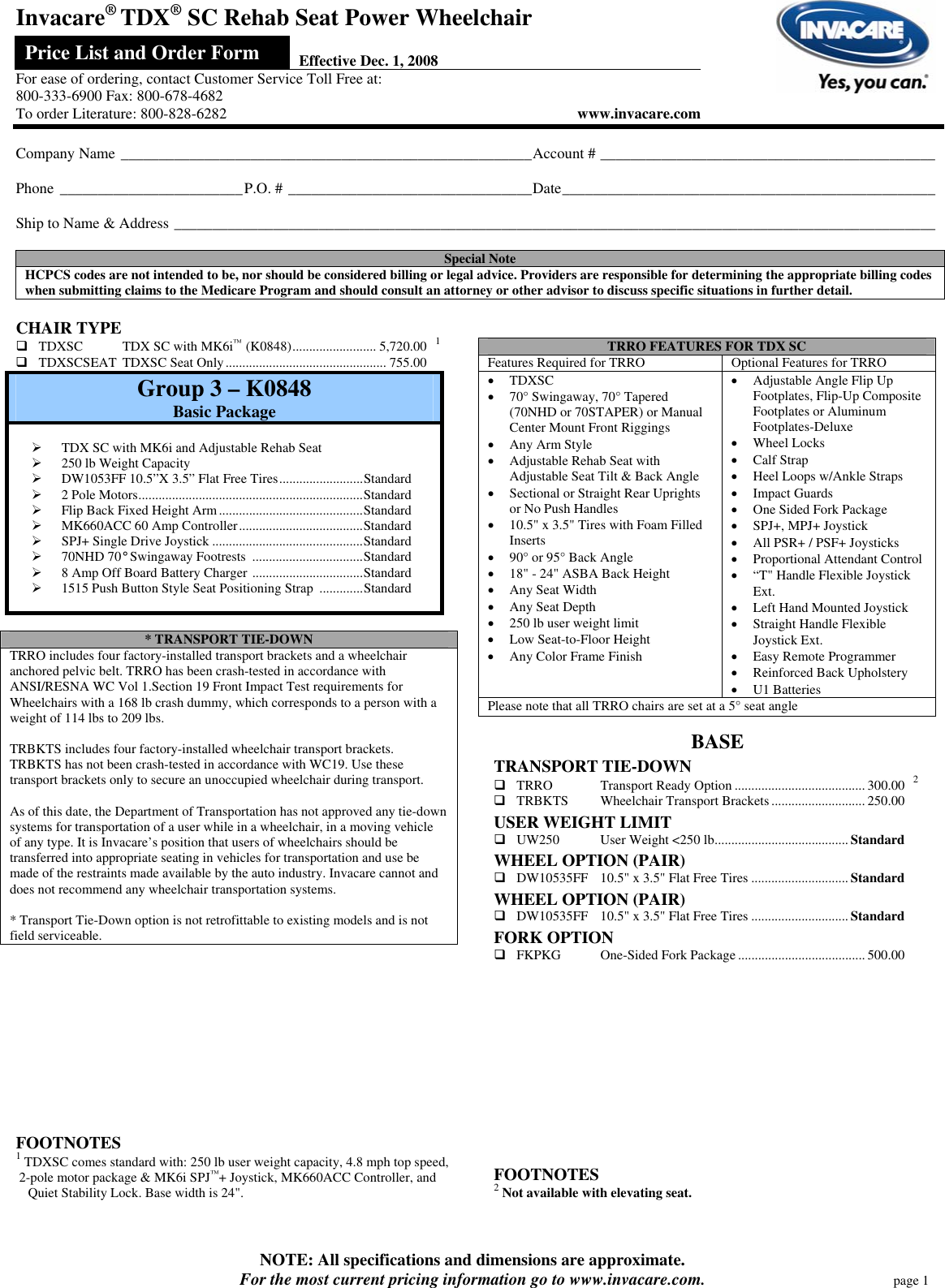 Page 1 of 5 - Invacare Invacare-Sc-Rehab-Seat-Power-Wheelchair-Users-Manual- Special Note  Invacare-sc-rehab-seat-power-wheelchair-users-manual