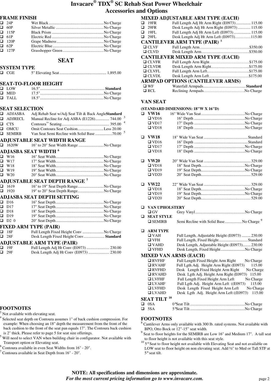 Page 2 of 5 - Invacare Invacare-Sc-Rehab-Seat-Power-Wheelchair-Users-Manual- Special Note  Invacare-sc-rehab-seat-power-wheelchair-users-manual