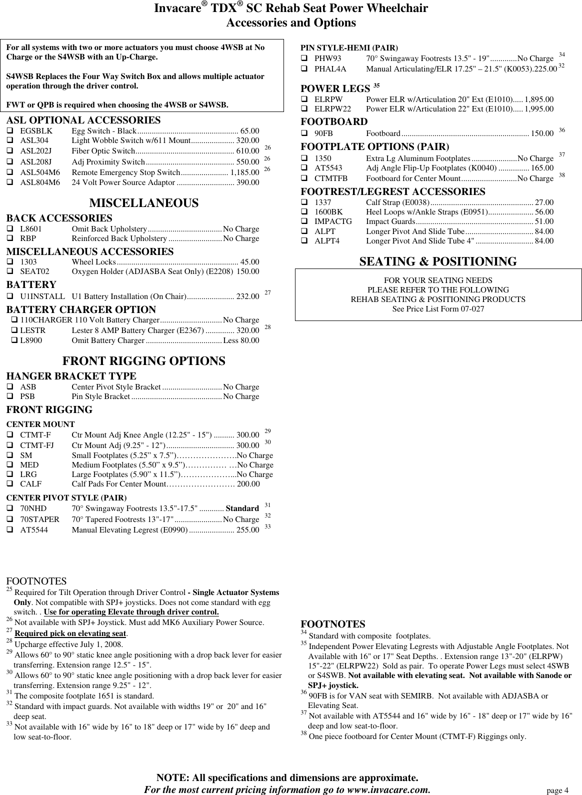 Page 4 of 5 - Invacare Invacare-Sc-Rehab-Seat-Power-Wheelchair-Users-Manual- Special Note  Invacare-sc-rehab-seat-power-wheelchair-users-manual