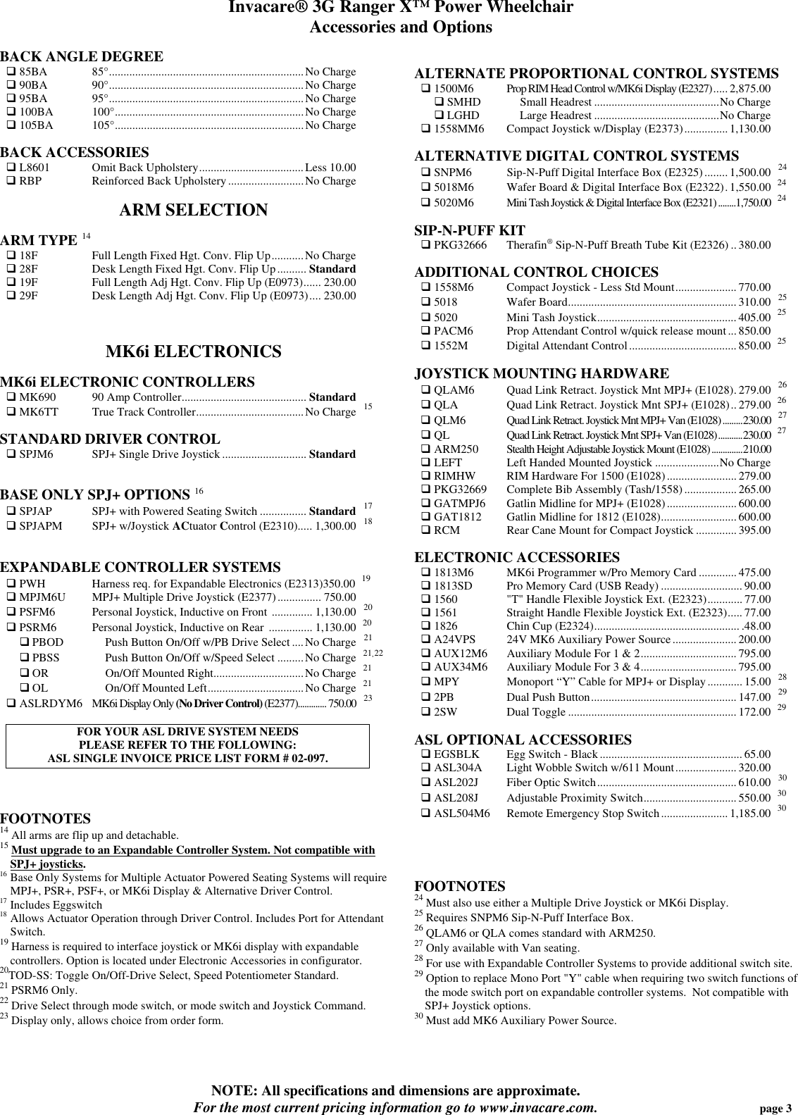Page 3 of 6 - Invacare Invacare-Wheelchair-3G-Ranger-X-Users-Manual- Special Note  Invacare-wheelchair-3g-ranger-x-users-manual