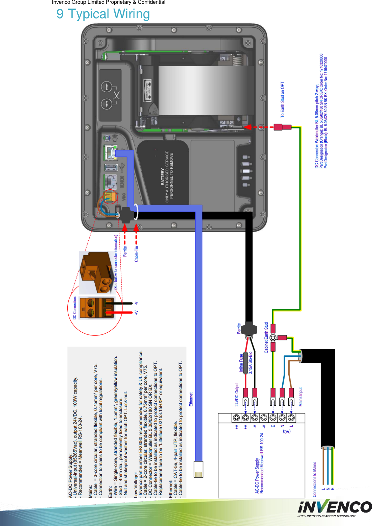 Invenco Group Limited Proprietary &amp; Confidential  9 Typical Wiring     