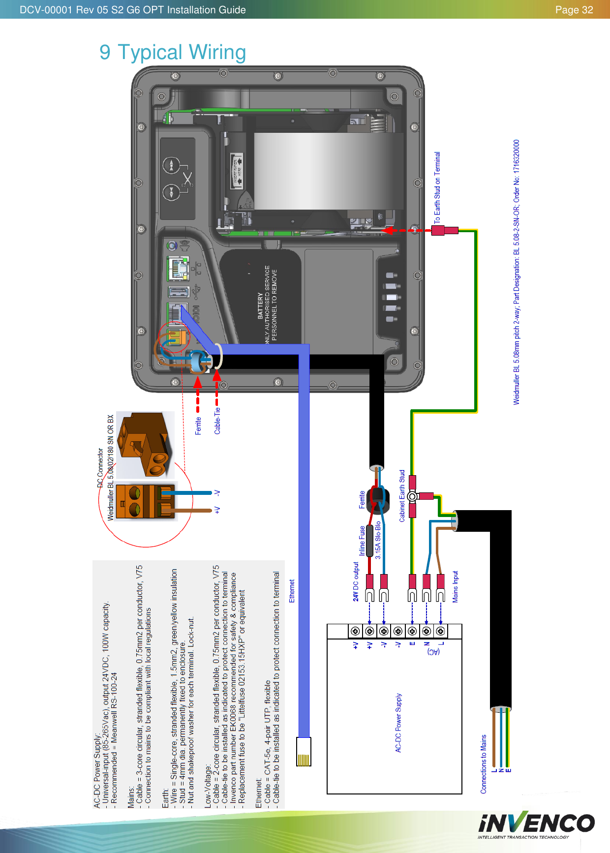   DCV-00001 Rev 05 S2 G6 OPT Installation Guide    Page 32  9 Typical Wiring     