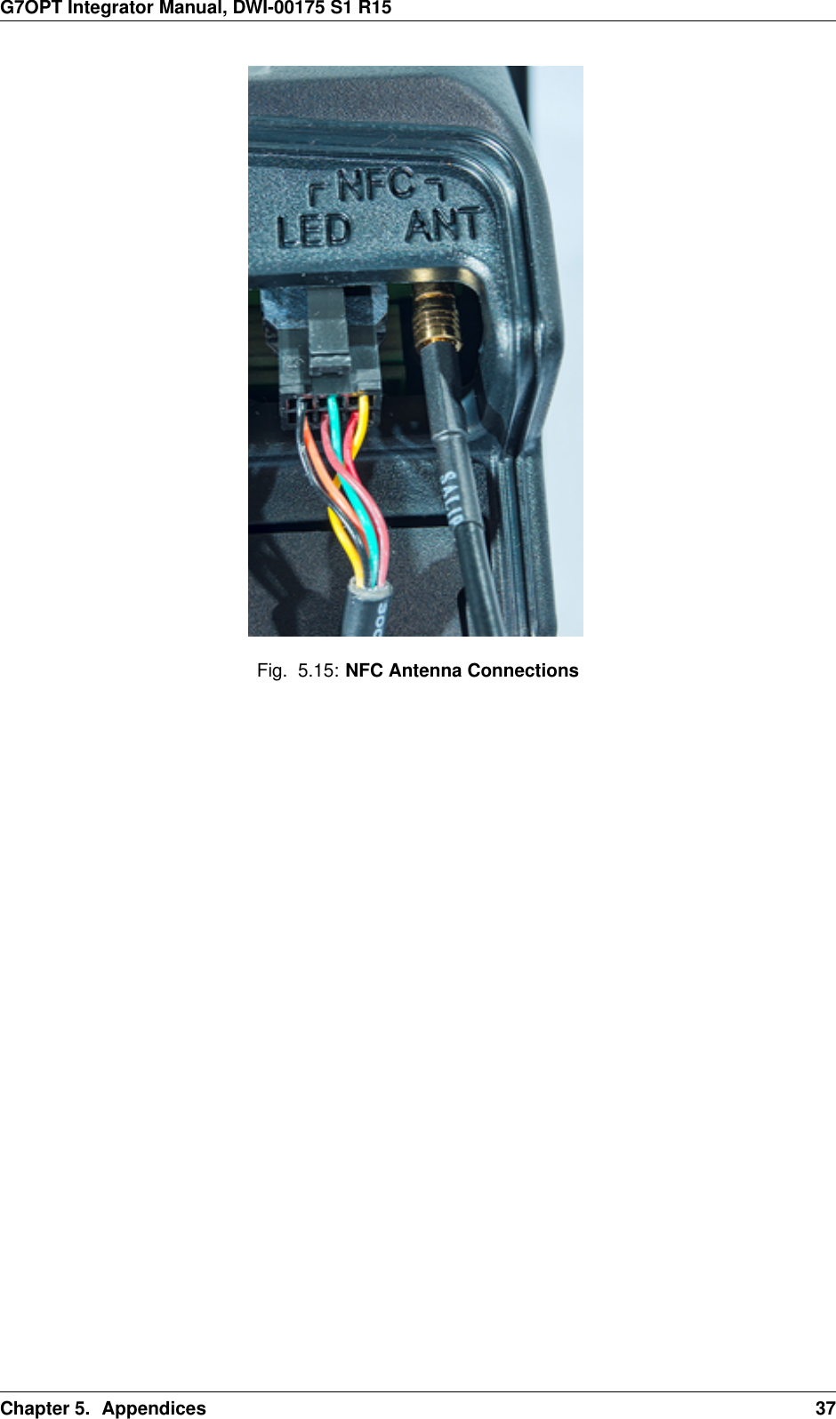 G7OPT Integrator Manual, DWI-00175 S1 R15Fig. 5.15: NFC Antenna ConnectionsChapter 5. Appendices 37