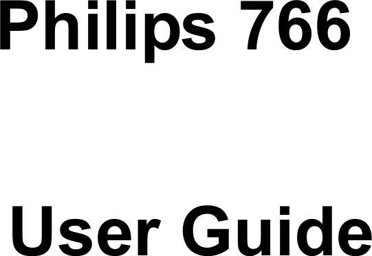             Philips 766   User Guide               