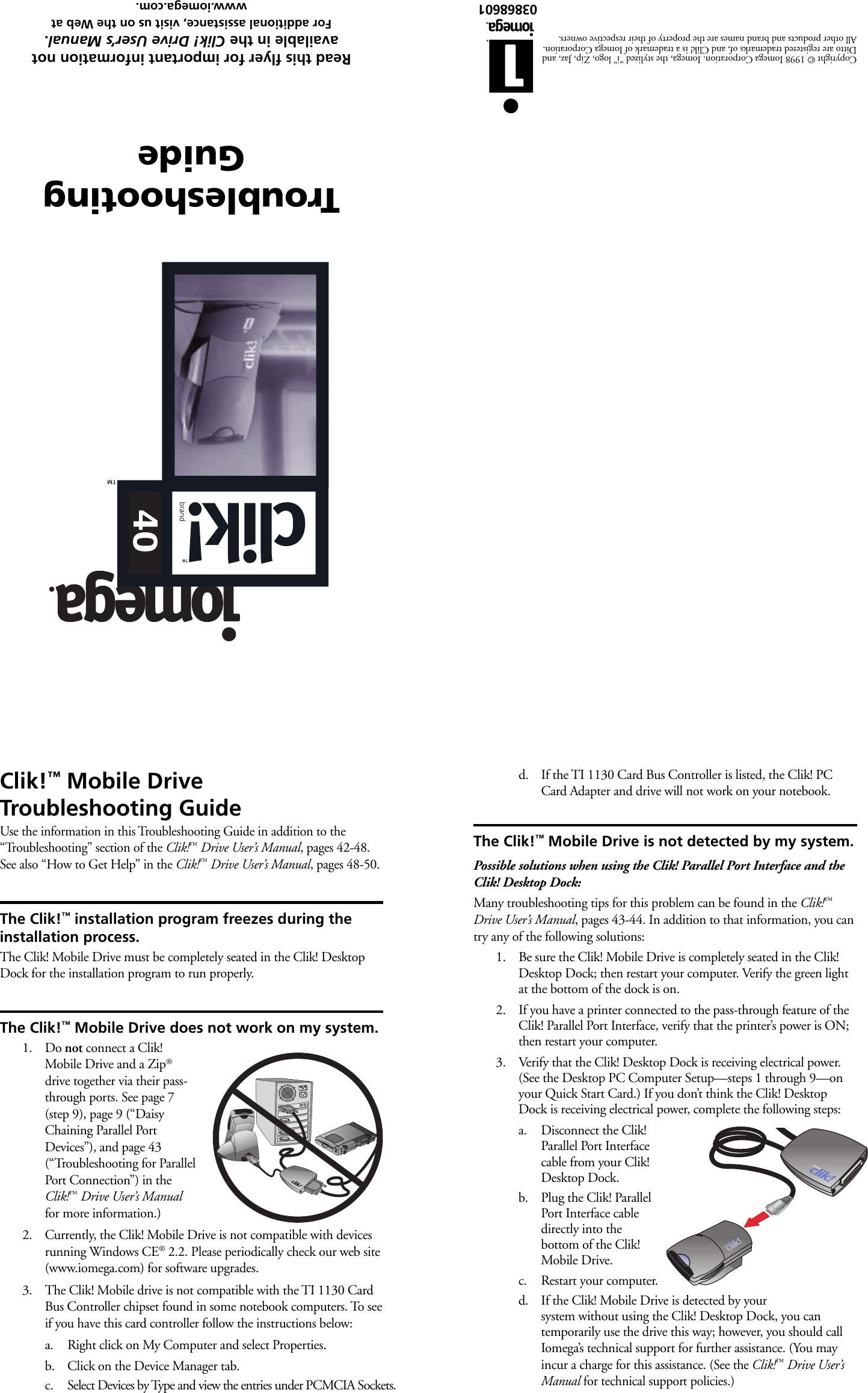 Page 1 of 2 - Iomega Iomega-Clik-3868601-Users-Manual- Clikflyer  Iomega-clik-3868601-users-manual