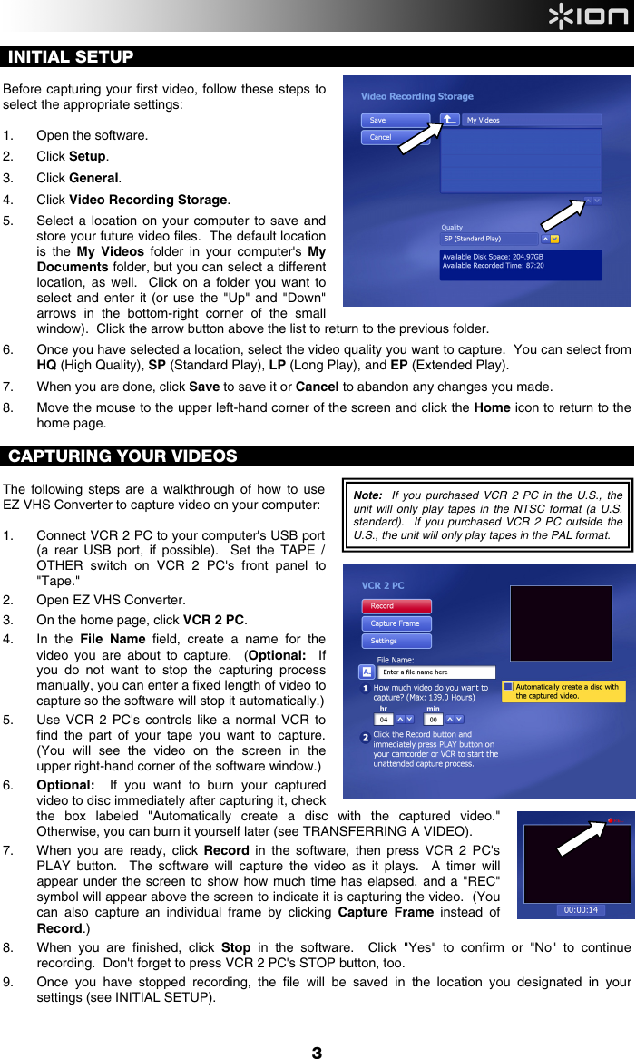 Page 4 of 9 - Ion Ion-Vcr-2-Pc-Quick-Start-Manual- EZ VHS Converter Quickstart Guide - V1.2 Ion-vcr-2-pc-quick-start-manual