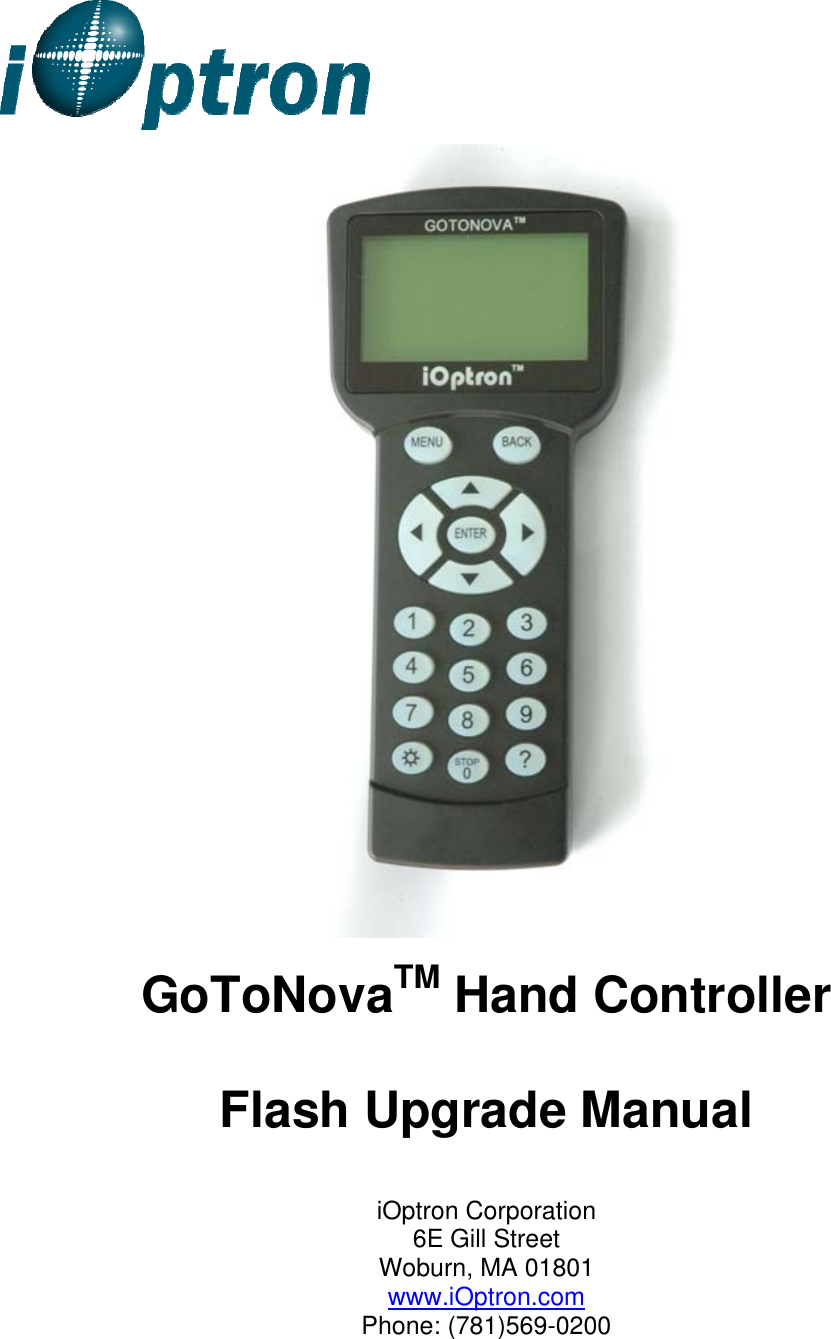 Page 1 of 11 - Ioptron Ioptron-Gotonova-8402A-Users-Manual Flash Upgrade For 8401 And 8402A