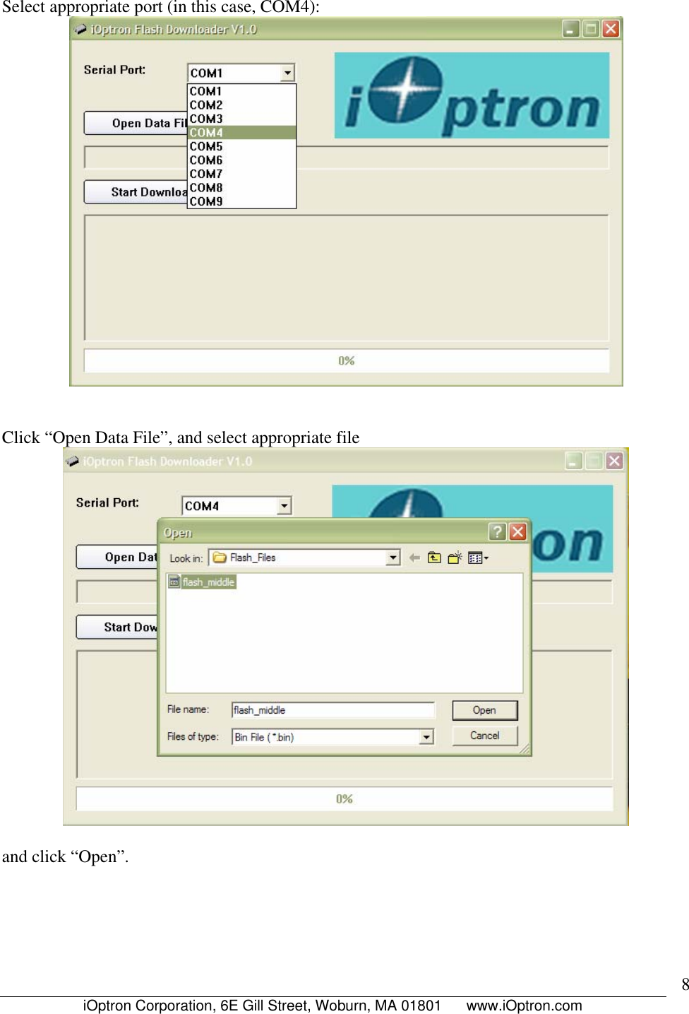 Ioptron Gotonova 8402A Users Manual Flash Upgrade For 8401 And