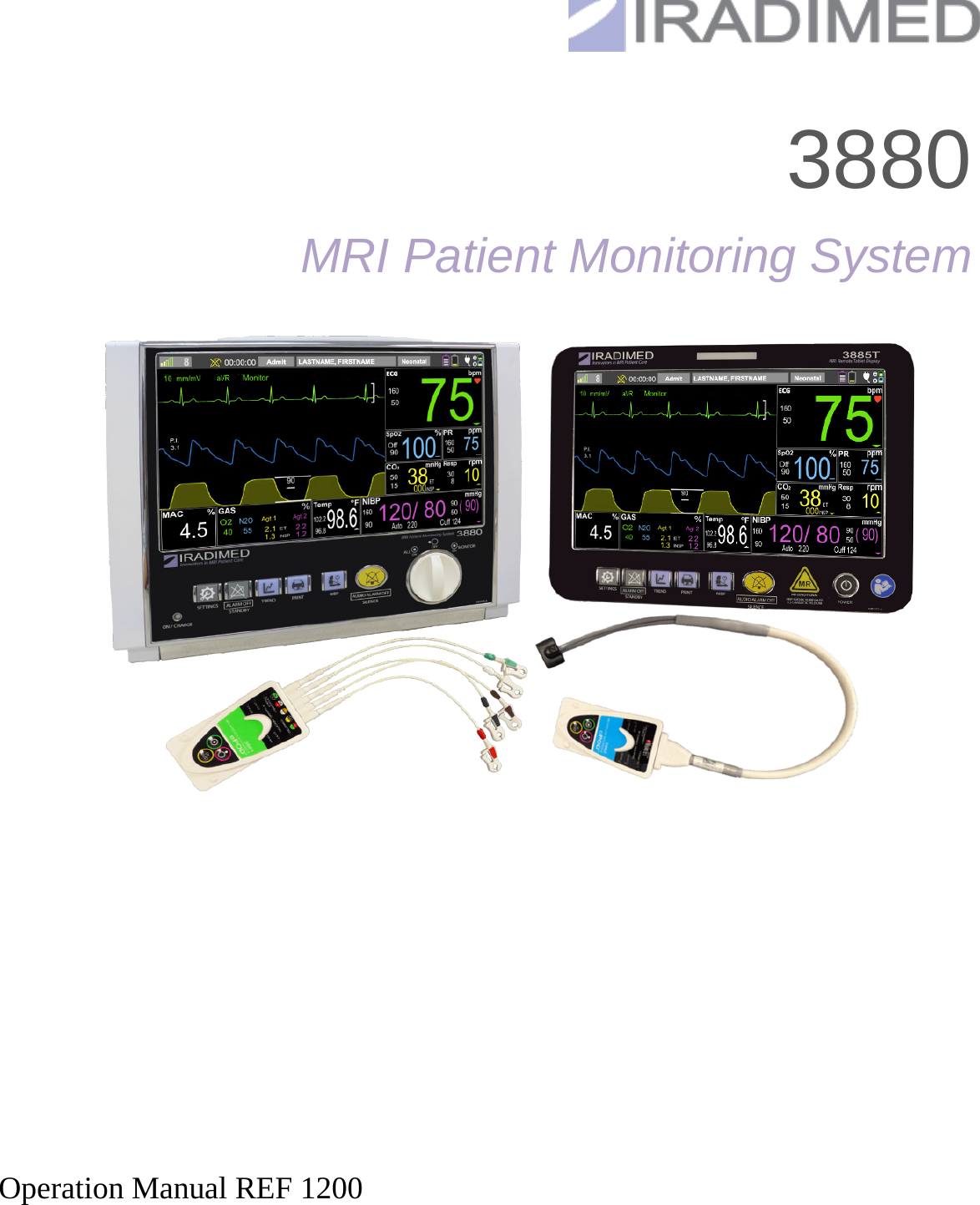  3880  MRI Patient Monitoring System Operation Manual REF 1200     