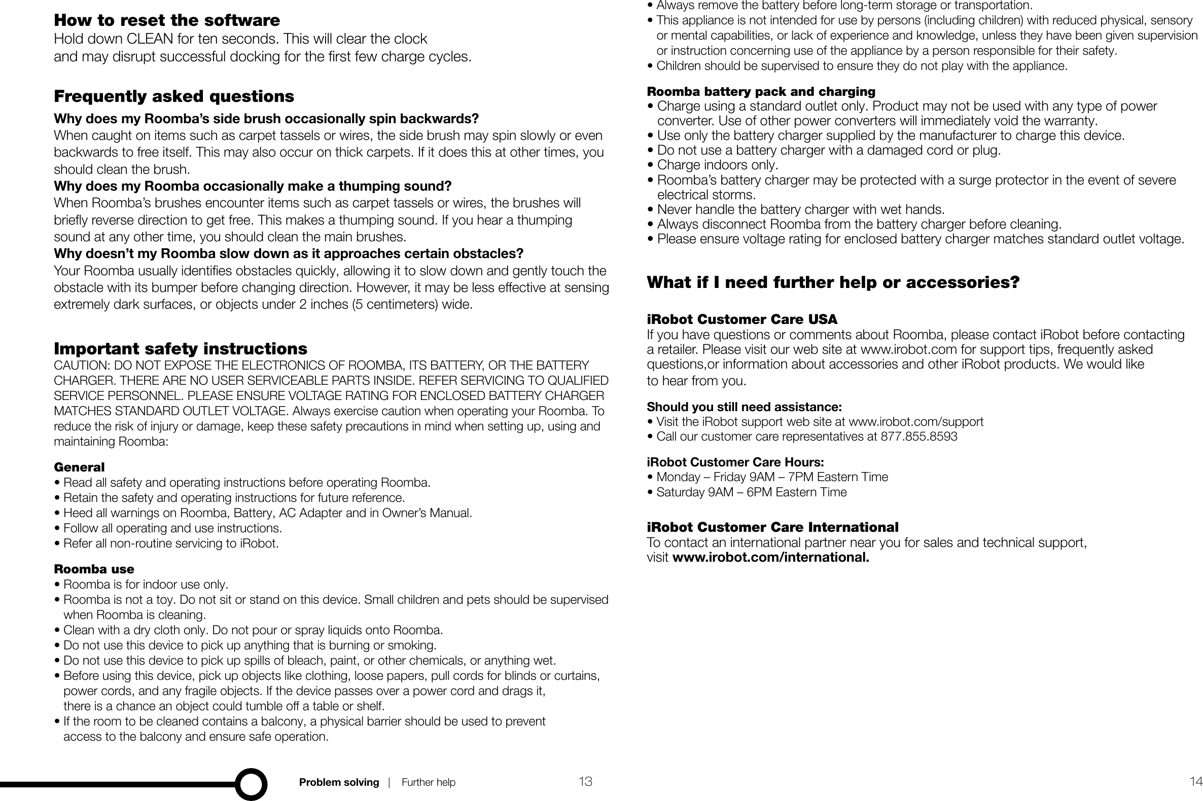 Page 8 of 9 - Irobot Irobot-Irobot-Roomba-Advanced-Robotic-Vacuum-With-Wireless-Command-Center-74520-Users-Manual-  Irobot-irobot-roomba-advanced-robotic-vacuum-with-wireless-command-center-74520-users-manual